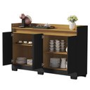 Ver imagem 3 de Aparador Buffet Real 4 Portas Preto/mel Primus Móveis
