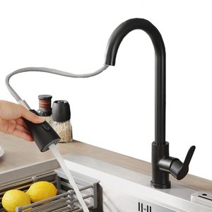 Torneira de Cozinha com Ducha Extensível Chuveirinho e Jato Monocomando de Água Quente e Fria