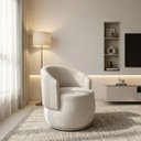 Ver imagem 1 de Poltrona Orgânica Elegante Anatômica Sala Quarto Recepção Compose Boucle Bege Corino Bege