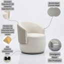 Ver imagem 3 de Poltrona Orgânica Elegante Anatômica Sala Quarto Recepção Compose Boucle Bege Corino Bege