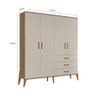 Guarda Roupa Emilly Off White Carvalho 4 Portas Canaã Baby - 4