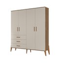 Ver imagem 2 de Guarda Roupa Emilly Off White Carvalho 4 Portas Canaã Baby