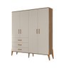Guarda Roupa Emilly Off White Carvalho 4 Portas Canaã Baby - 2