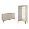 Conjunto Sala de Jantar Cristaleira Buffet Moderno Decoracao Off White:off White/cinamomo - 1
