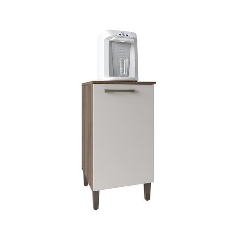 Balcão Multi Uso 0,40m Uma Porta com Tampo Moderno - Naturale / Off White