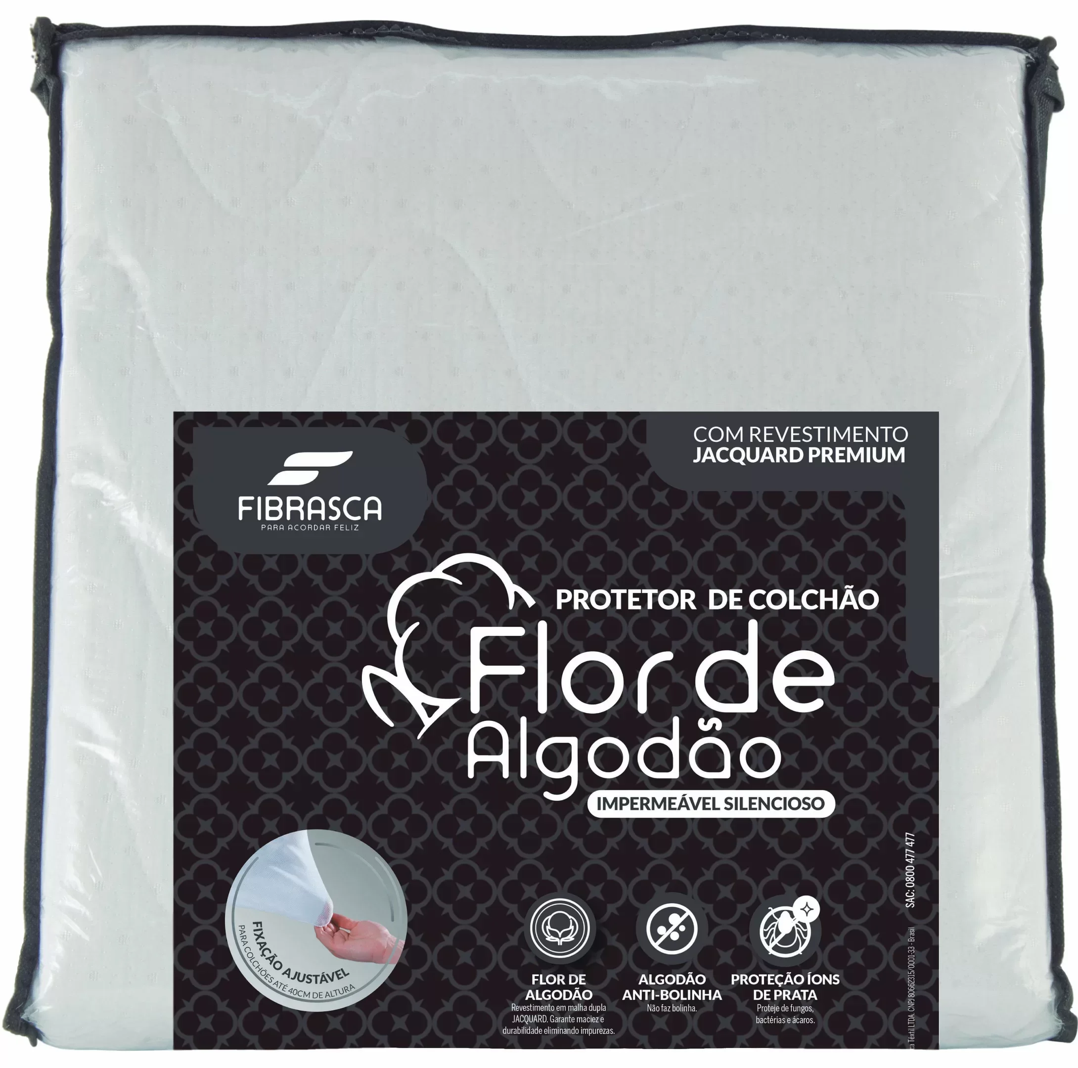 Protetor de Colchão Flor de Algodão Impermeável Casal Fibrasca