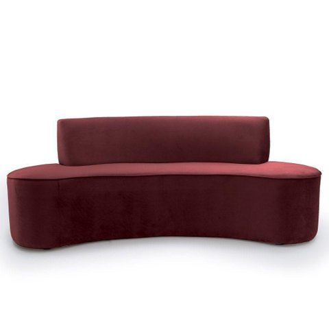 Sofá Porto D07 4 Lugares 230cm Vermelho Veludo para Sala Living D'Rossi