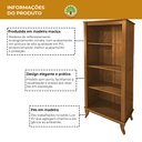 Ver imagem 3 de Kit Mesa Escritório Veneza e 2 Livreiros Abertos sem Portas Madri e Buffet 3 Portas Deltan Freijó