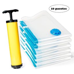 Kit 10 Sacos a Vácuo + Bomba Organizador de Viagem - 2