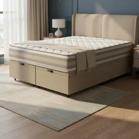 Cama Box Baú com Colchão de Espuma D33 Double Face Territory Hellen Queen 158cm