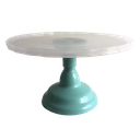 Ver imagem 1 de Boleira Polipropileno Verde Tiffany Prato Transparente Glamour G Arte Vítrea Glamour Verde Tiffany G