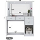 Ver imagem 2 de Penteadeira com Led com Espelho 4 Gavetas e Porta - Chanel - Branco Hp