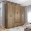 Ver imagem 1 de Guarda-roupa Casal Las Vegas 6 Portas 2 Gavetas Nature - Panorama Móveis