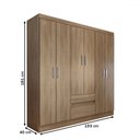 Ver imagem 4 de Guarda-roupa Casal Las Vegas 6 Portas 2 Gavetas Nature - Panorama Móveis