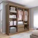 Ver imagem 2 de Guarda-roupa Casal Las Vegas 6 Portas 2 Gavetas Nature - Panorama Móveis