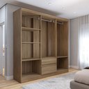 Ver imagem 5 de Guarda-roupa Casal Las Vegas 6 Portas 2 Gavetas Nature - Panorama Móveis