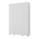 Ver imagem 2 de Guarda-roupa Infantil 122cm 4 Portas e 2 Gavetas Dengo Multimóveis Mp4438 Branco