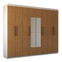 Ver imagem 3 de Guarda-roupa Casal Nirvana 8 Portas 4 gavetas com Espelho Branco/cinamomo - Panorama Móveis