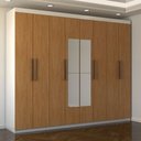 Ver imagem 6 de Guarda-roupa Casal Nirvana 8 Portas 4 gavetas com Espelho Branco/cinamomo - Panorama Móveis