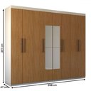 Ver imagem 4 de Guarda-roupa Casal Nirvana 8 Portas 4 gavetas com Espelho Branco/cinamomo - Panorama Móveis