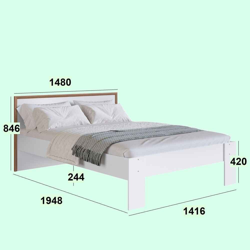 Cama de Casal para Colchão de 190x140cm Los Angeles Branco Cm140 Art In Móveis - 3