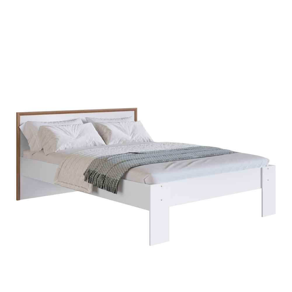 Cama de Casal para Colchão de 190x140cm Los Angeles Branco Cm140 Art In Móveis