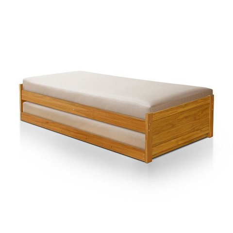 Cama de Solteiro Bibox Bicama Gabrieli com 2 Colchões Inclusos Imbuia