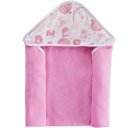 Ver imagem 1 de Toalha Capuz Bebê 70x70cm Malha Atoalhada Pássaro Rosa