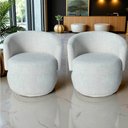 Ver imagem 7 de Kit 2 Poltronas Decorativa Beatriz Orgânica Linho Bege
