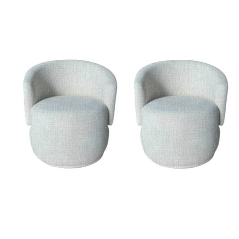 Kit 2 Poltronas Decorativa Beatriz Orgânica Linho Bege