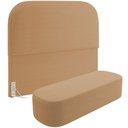 Ver imagem 6 de Cabeceira Cama Box Casal 140cm Lanna com Puff Recamier Doha W01 Bouclê Mostarda - Lyam Decor