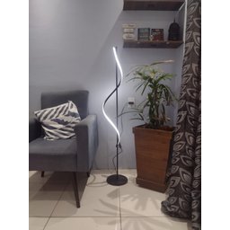 Luminária Chão Moderna Luxo Slim Perfil Led Integrado Onda 1,35 - Preto - 6