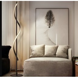 Luminária Chão Moderna Luxo Slim Perfil Led Integrado Onda 1,35 - Preto - 3