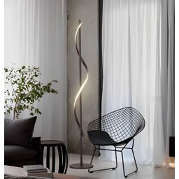 Luminária Chão Moderna Luxo Slim Perfil Led Integrado Onda 1,35 - Preto - 4