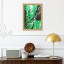 Ver imagem 2 de Quadro Moldura Dourada Buda Verde 24x18cm:com Acetato