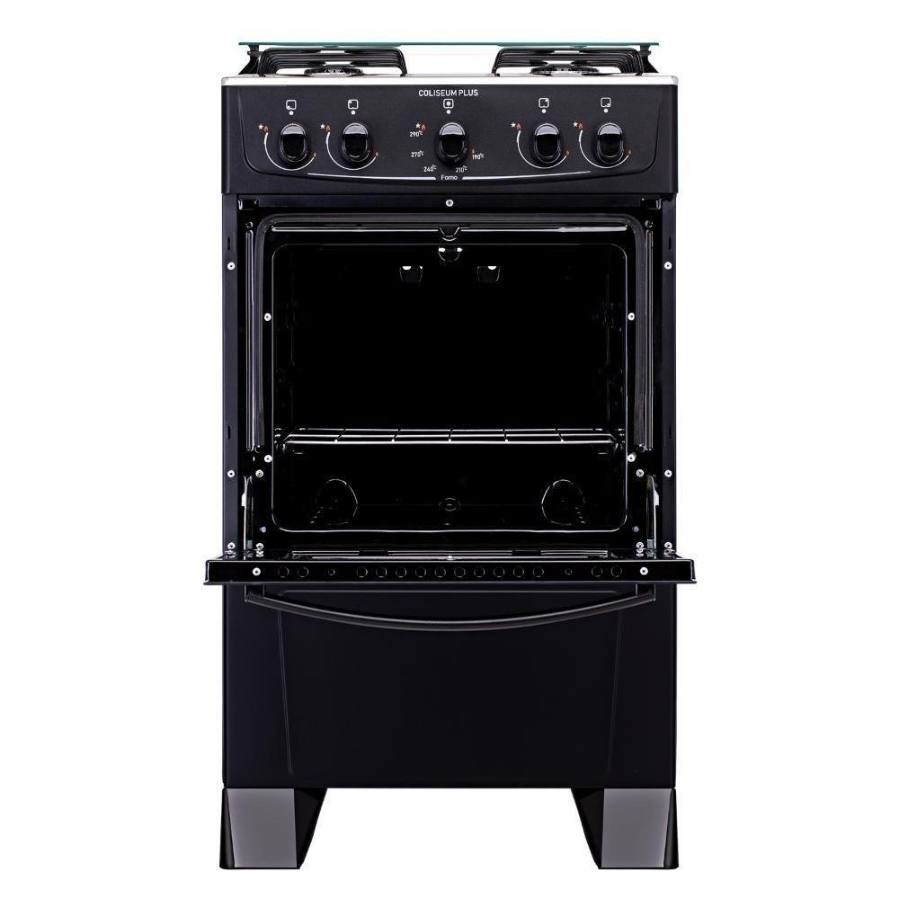 Fogão Atlas 4 Bocas Preto com Forno Limpa Fácil Coliseum Plus Forno 50l - 8