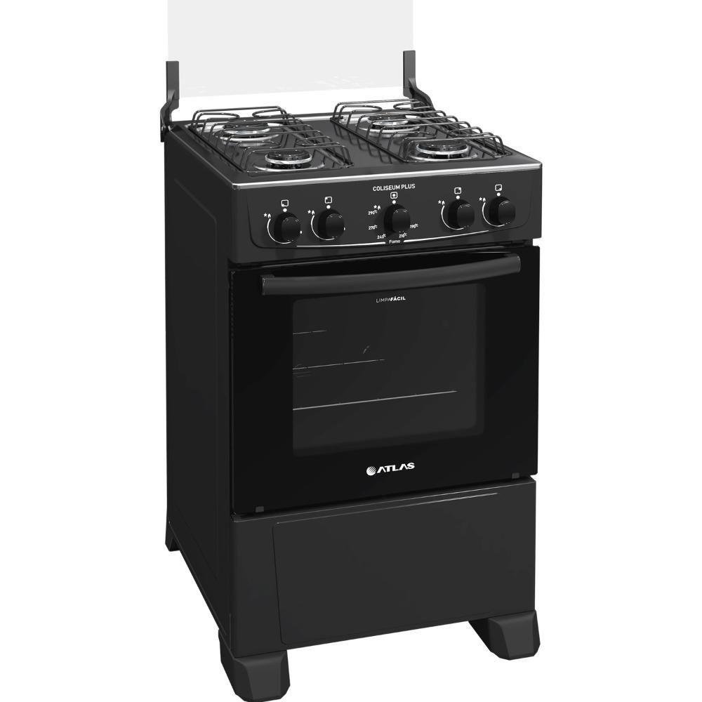 Fogão Atlas 4 Bocas Preto com Forno Limpa Fácil Coliseum Plus Forno 50l - 7