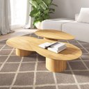 Ver imagem 2 de Conjunto Mesa de Centro Orgânica Stone em Madeira Damasco