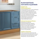 Ver imagem 7 de Balcão Planejado 2 Portas 3 Gavetas 120cm sem Tampo Soho CabeCasa MadeiraOriginals Freijó/Azul