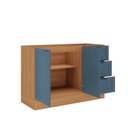 Ver imagem 4 de Balcão Planejado 2 Portas 3 Gavetas 120cm sem Tampo Soho CabeCasa MadeiraOriginals Freijó/Azul