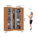 Ver imagem 3 de Guarda-roupa Modulação de Canto com Puxadores Mdf com Espelho Paris