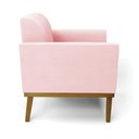 Ver imagem 5 de Poltrona Decorativa Pés Fixo em Madeira Castanho Suede Rosa Bebê