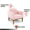Ver imagem 6 de Poltrona Decorativa Pés Fixo em Madeira Castanho Suede Rosa Bebê
