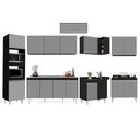 Ver imagem 6 de Armário de Cozinha Modulada de Canto 8 Peças CP09 Balcão com Pia Inox Preto/Cinza - Lumil Lumil Móve