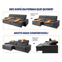 Ver imagem 5 de Sofá Retrátil Reclinável 250cm Albany Suede Velut com Molas Ensacadas - King House