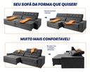 Ver imagem 5 de Sofá Retrátil Reclinável 250cm Albany Suede Velut com Molas Ensacadas - King House