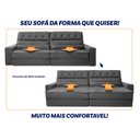 Ver imagem 6 de Sofá Retrátil Reclinável 250cm Albany Suede Velut com Molas Ensacadas - King House