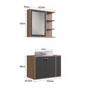 Ver imagem 3 de Gabinete de Banheiro Suspenso 67cm com Espelheira e Cuba Marrom/Montana/Grafite