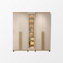 Ver imagem 2 de Guarda Roupa Austria Reflecta 5 Portas 3 Gavetas Cabideiro Prateleiras Quarto - Cinamomo/off-white