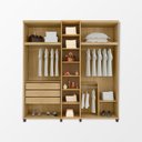 Ver imagem 5 de Guarda Roupa Austria Reflecta 5 Portas 3 Gavetas Cabideiro Prateleiras Quarto - Cinamomo/off-white